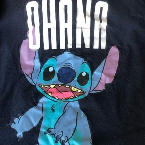 Navy Blue Stitch Ohana Means Famliy Tshirt Size L